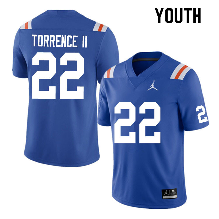 Youth #22 Rashad Torrence II Florida Gators College Football Jerseys Sale-Throwback